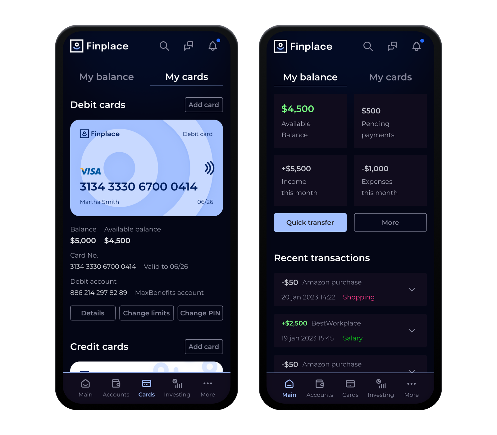 Online banking platform — app